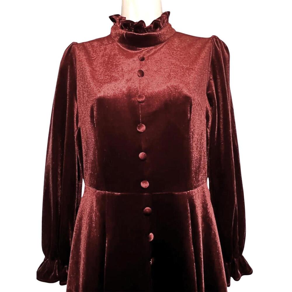 Gorgeous, Feiinvan Red Velvet Cottage Core, Whimsigoth Dress -Size Small - Picture 2 of 6